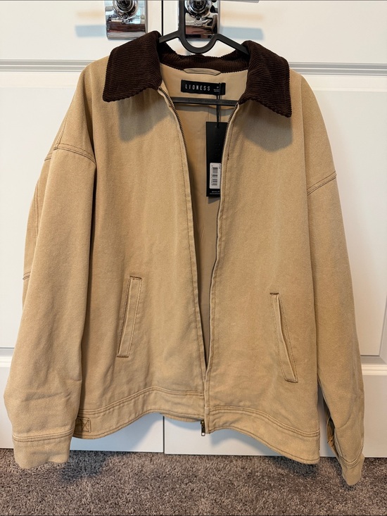 Lioness Jackets & Blazers - Lioness Tan Jacket with Dark Brown Corduroy Collar